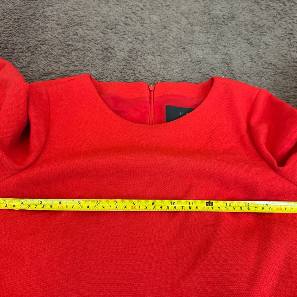 2 FOR $25 J CREW Double Zip Shift Dress Red Gold Zipper 3/4 Sleeve Sheath 6 $138 - Picture 8 of 9